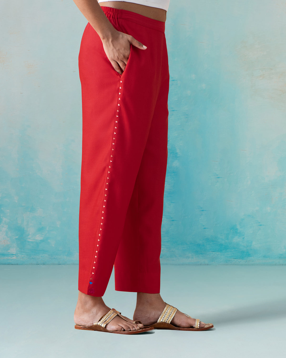 Novel Pants - Viscose Silk Blend Narrow Fit