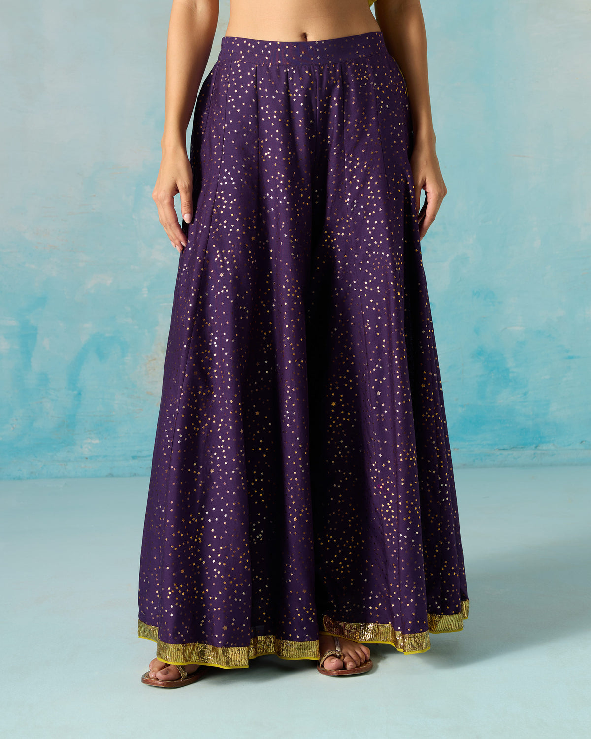 Sagan Sharara - Foil Printed Cotton Silk