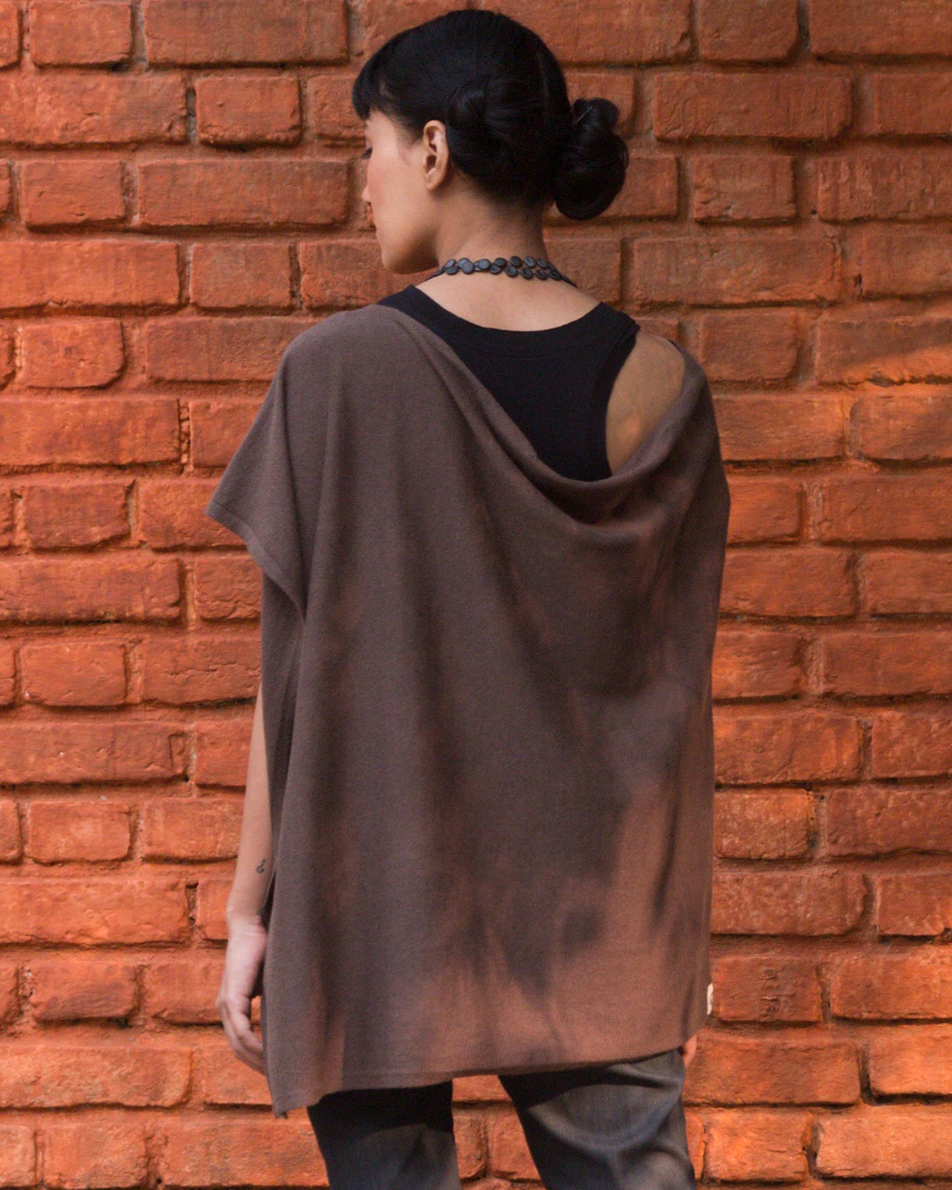 Waterfall Poncho - Brown