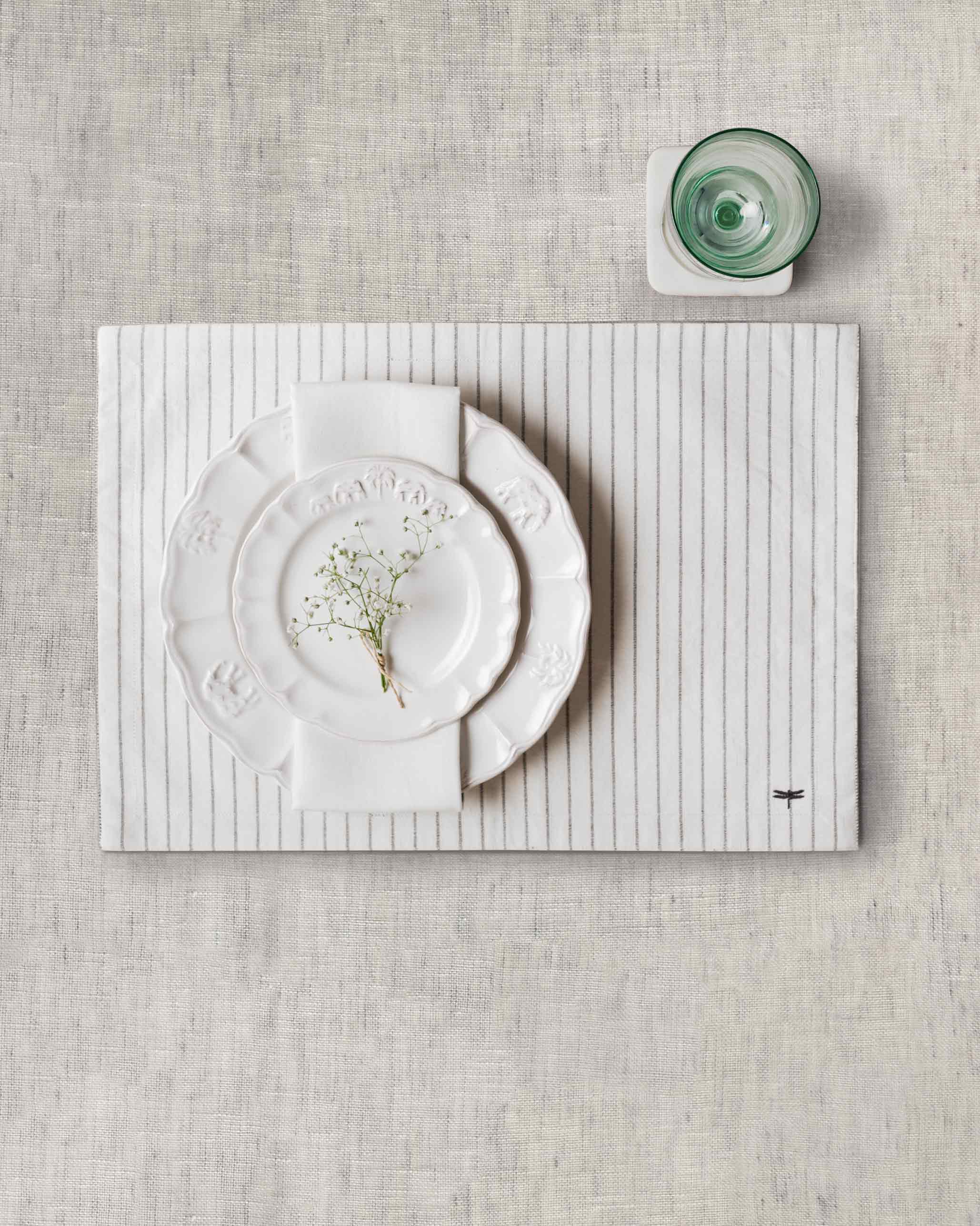 Massugu Placemat (Set of 2) - Ivory & Grey