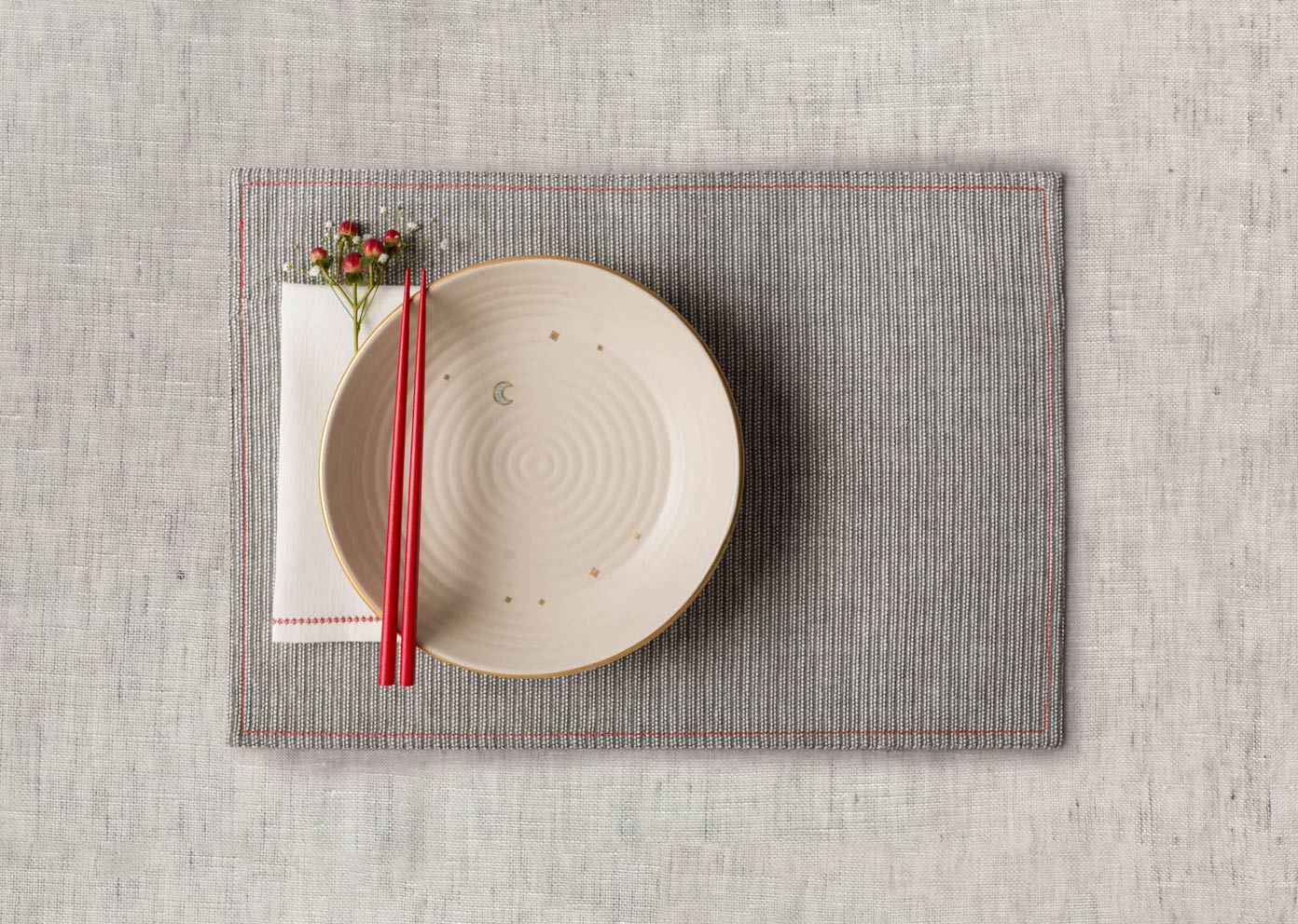 Toori Placemat (Set of 2) - Grey & White