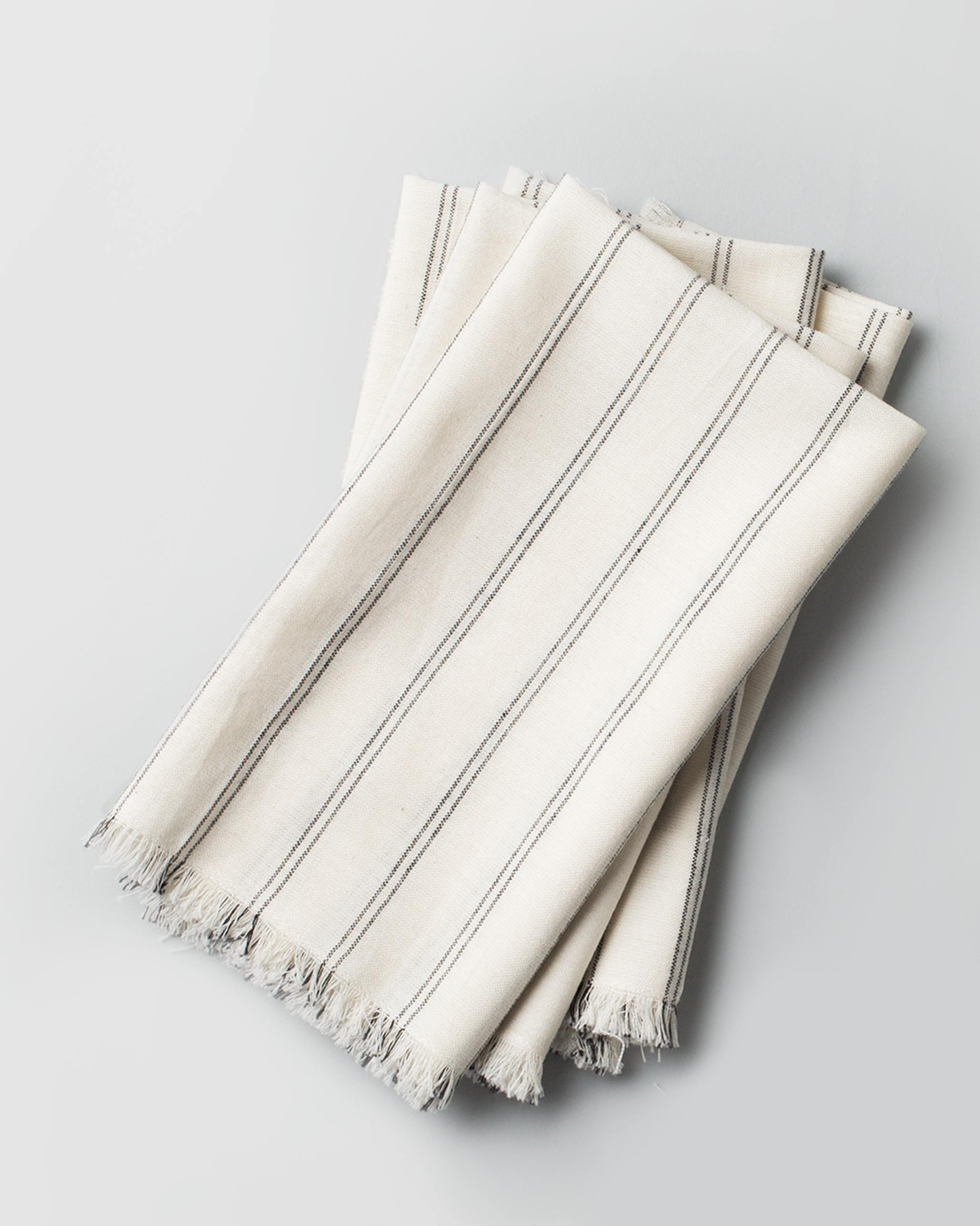 Daburu Stripe Dinner Napkins (Set of 6) - White