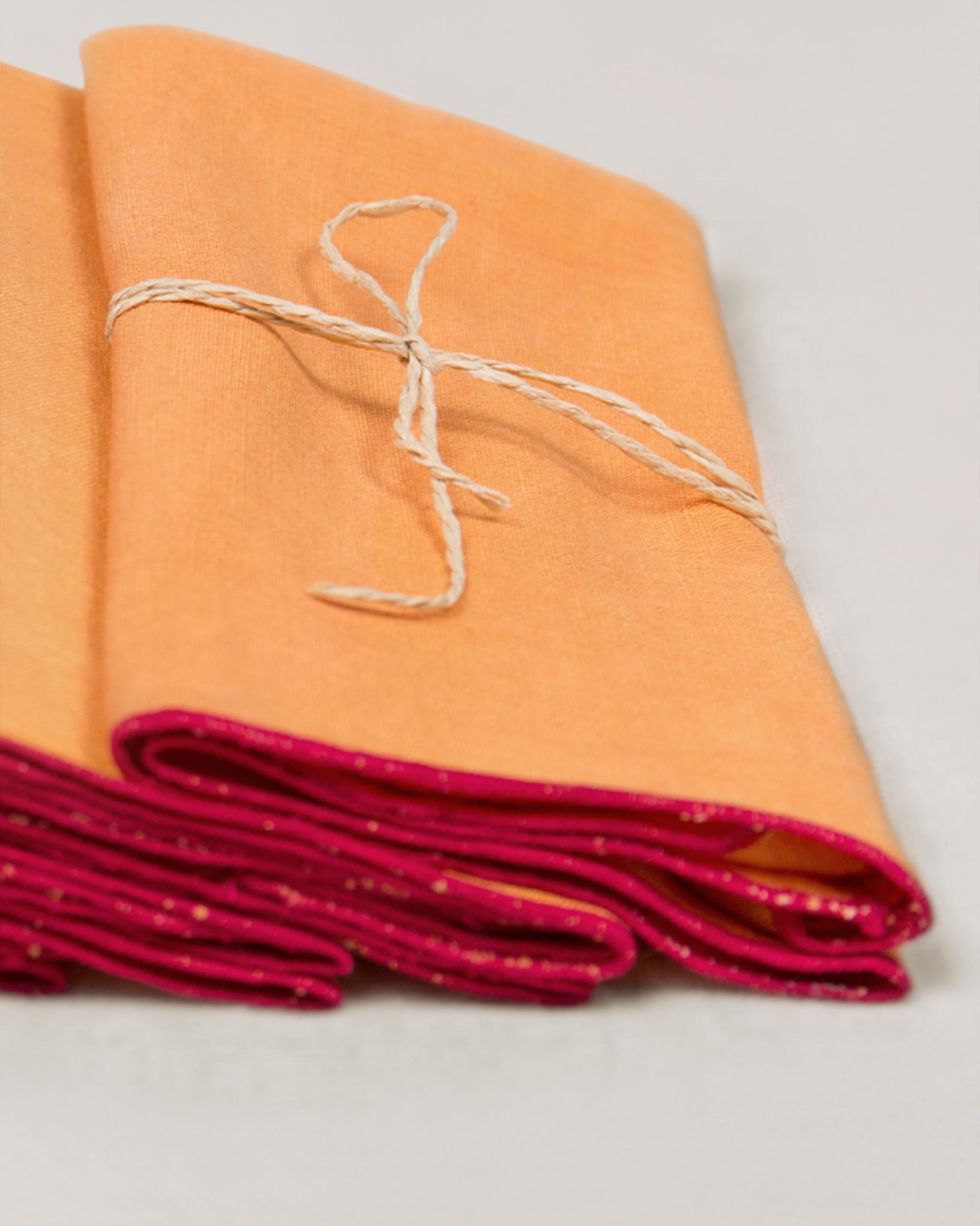 Verandah Dinner Napkins (Set of 6) - Tangerine & Fuchsia