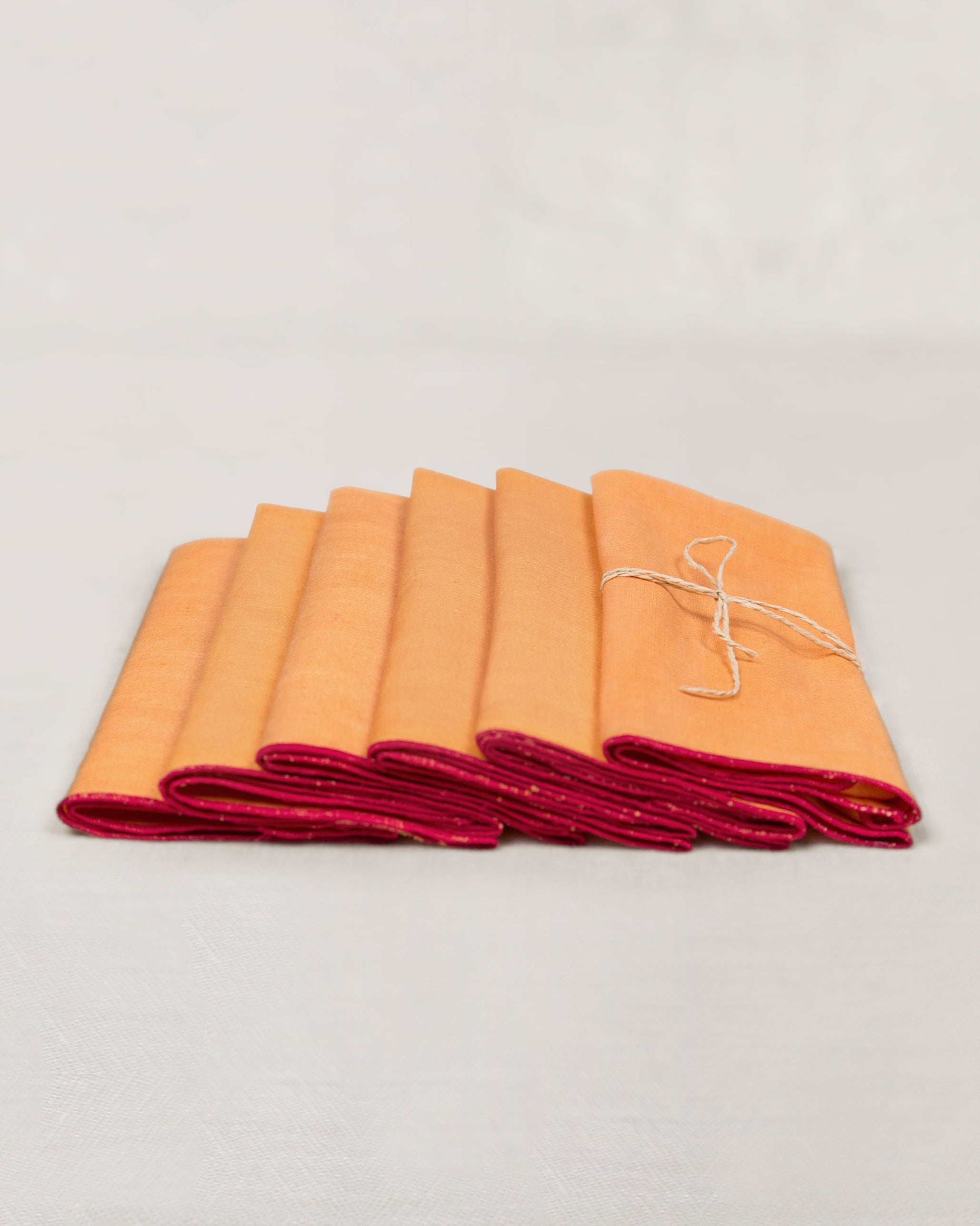 Verandah Dinner Napkins (Set of 6) - Tangerine & Fuchsia