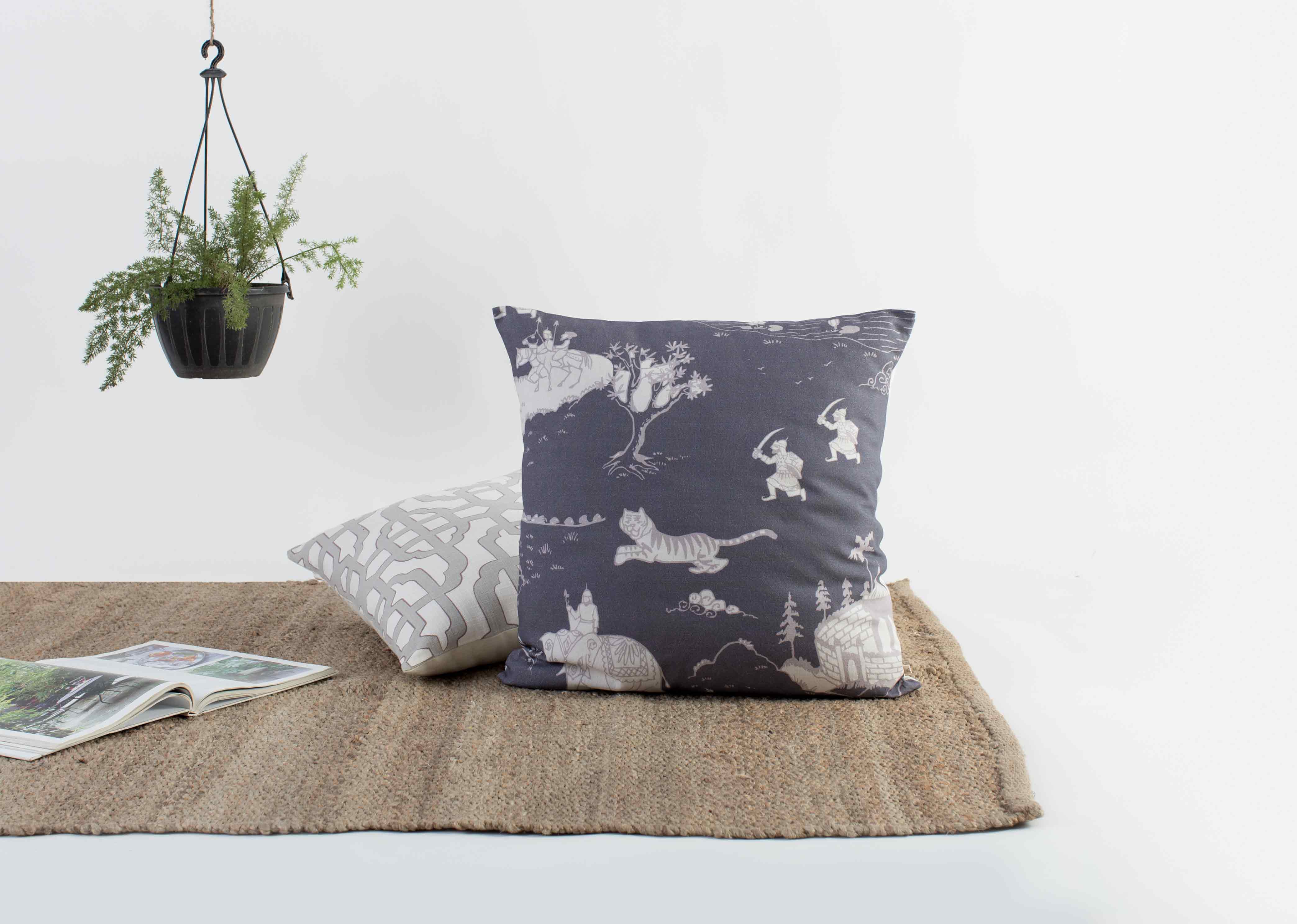 Pazhani Cushion Cover - Charcoal