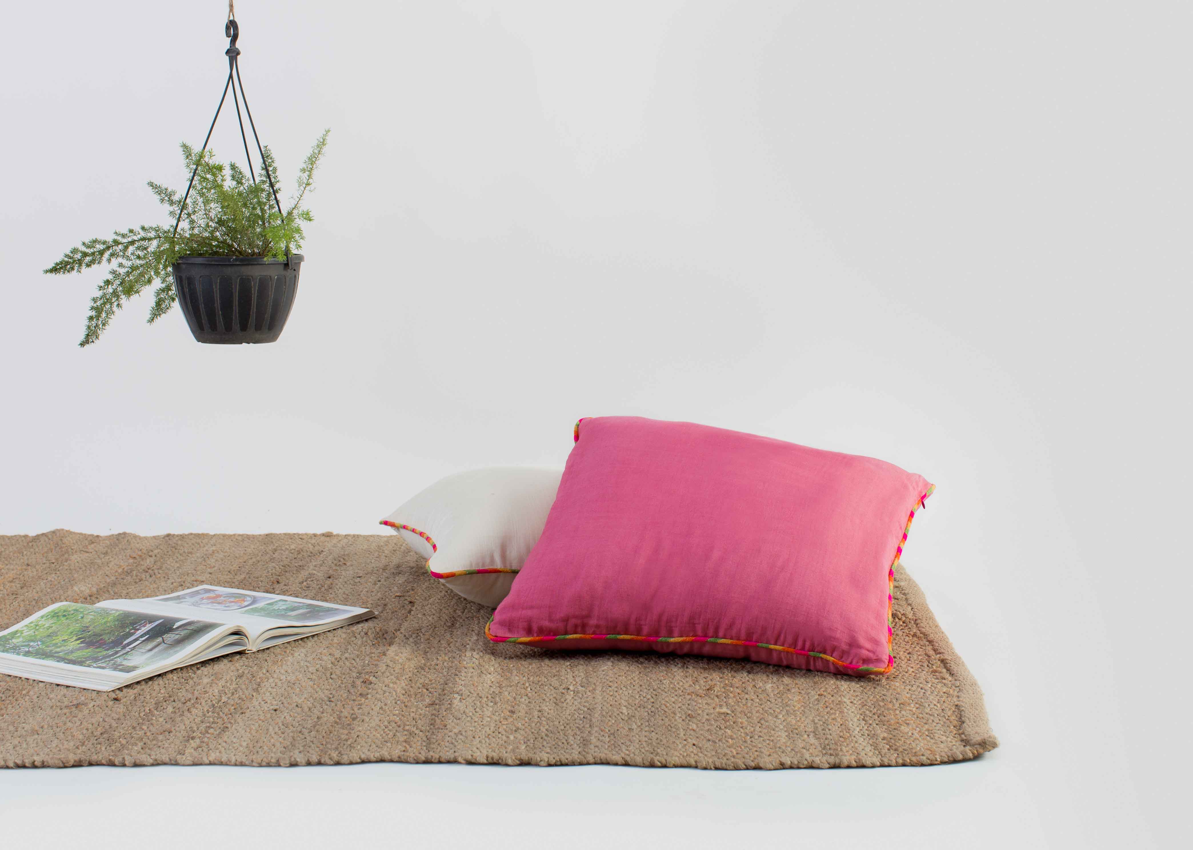 Tussar Cushion Cover - Blush