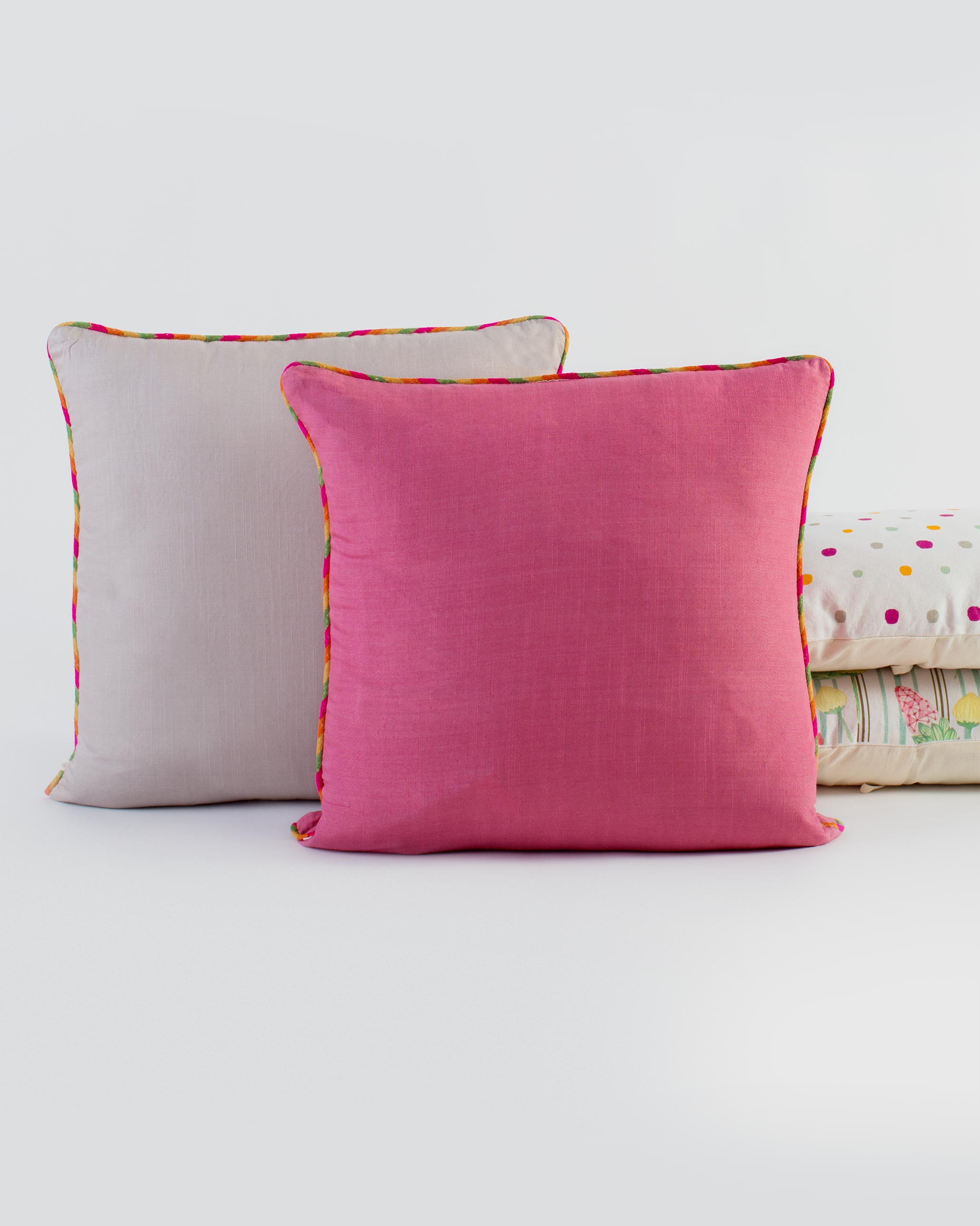 Tussar Cushion Cover - Blush