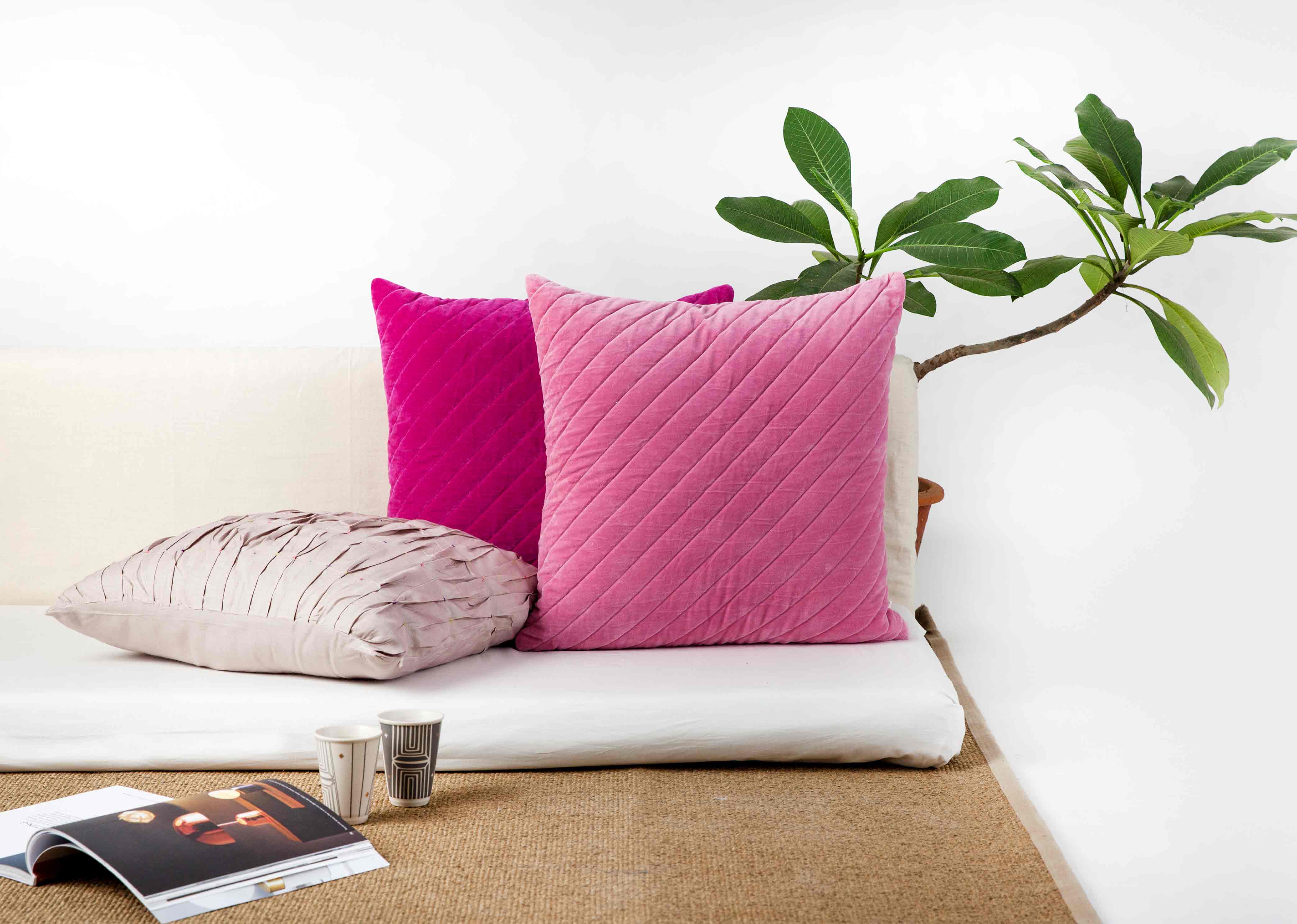 Tangier Velvet Cushion Cover - Blush