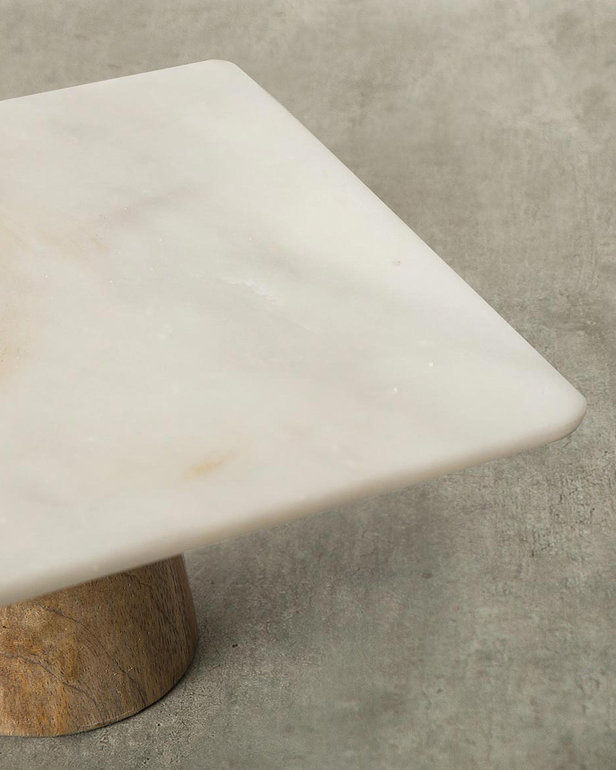 Marble & Wood Cake Stand - Small