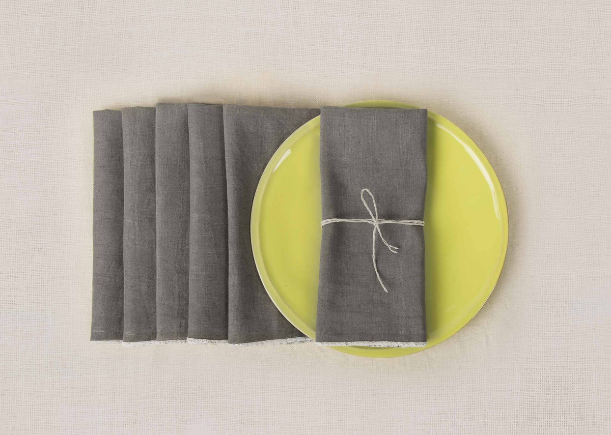 Verandah Dinner Napkins (Set of 6) - Grey