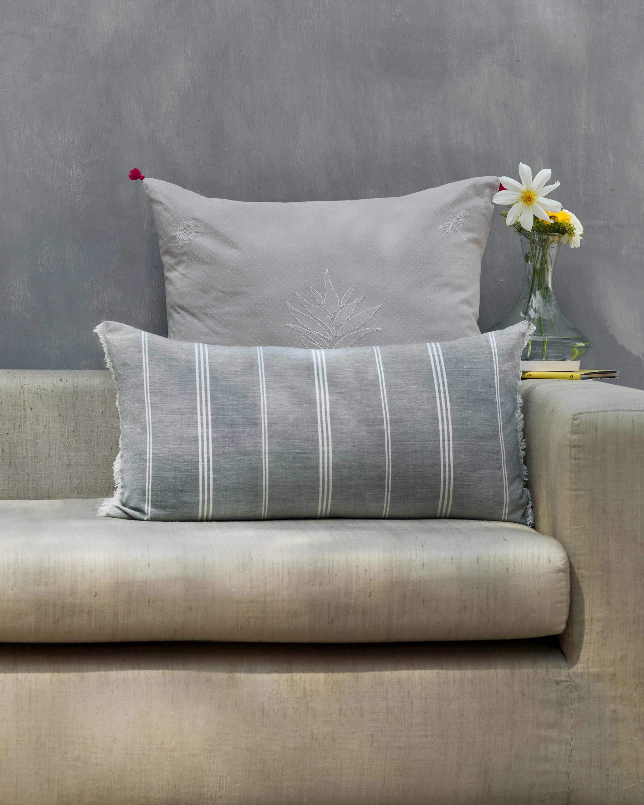 Slate Stripe Pillow Cover