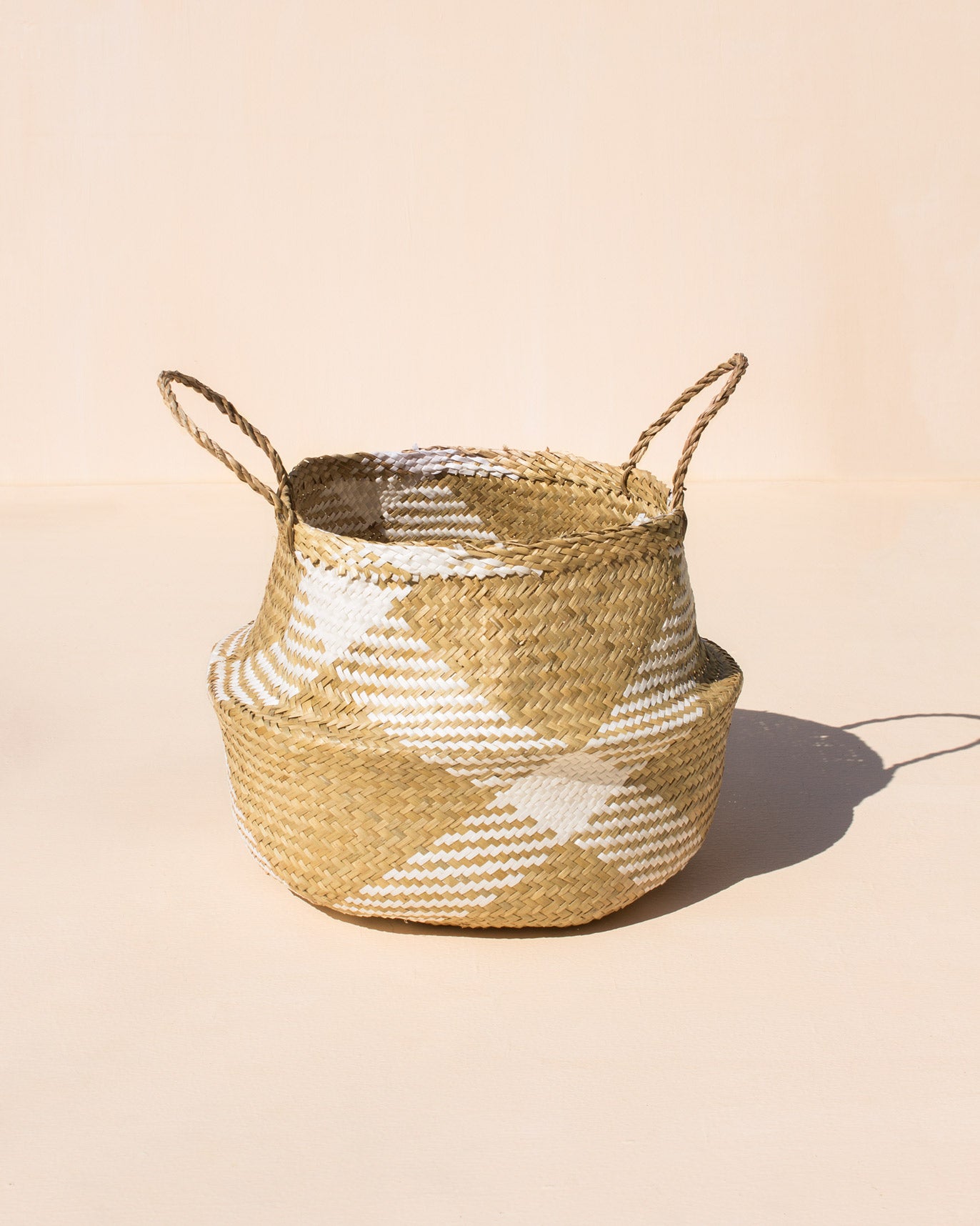 Seagrass Belly Basket - White & Natural