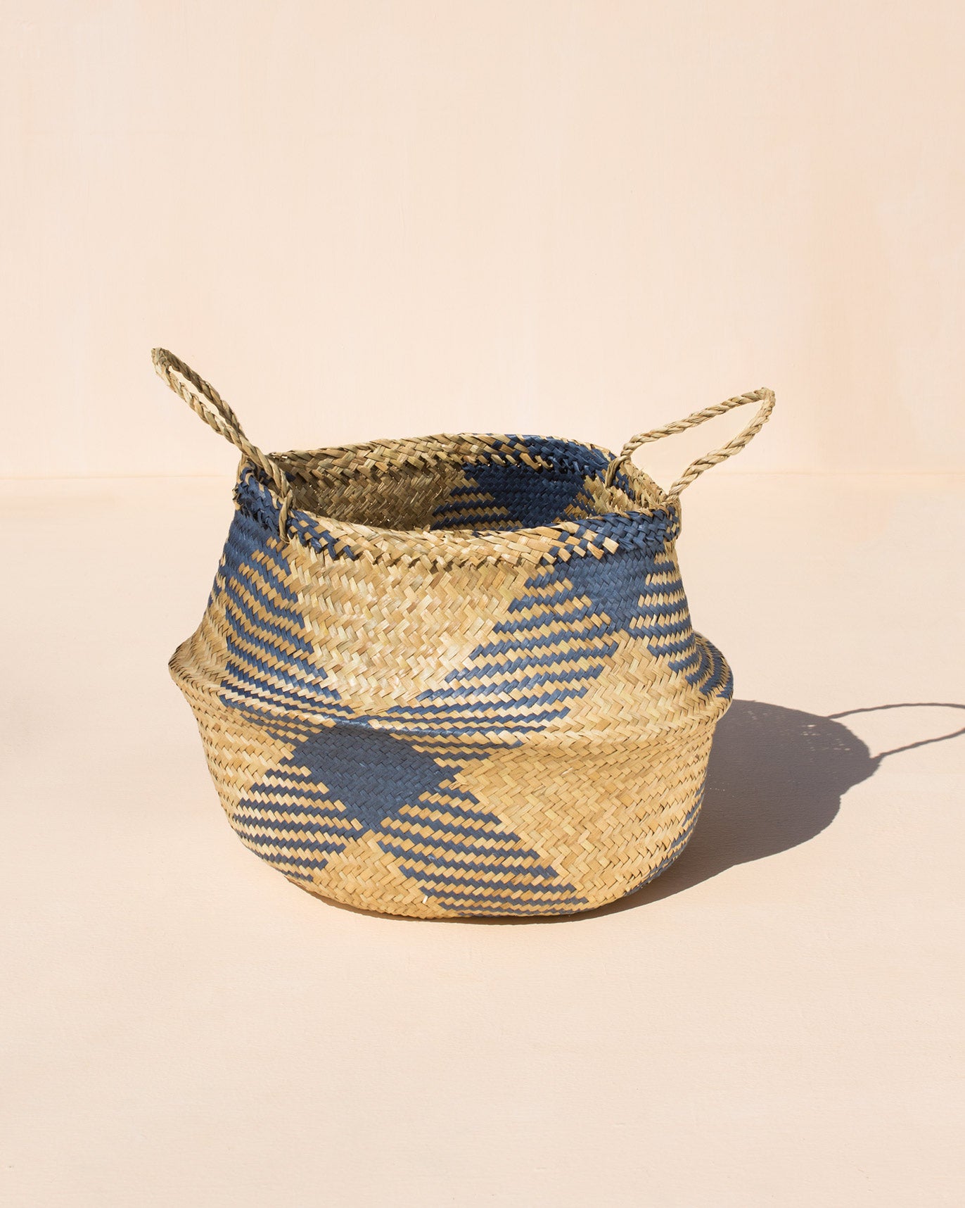 Seagrass Belly Basket - Blue & Natural