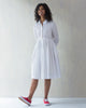 Pleated Shirt Dress - White