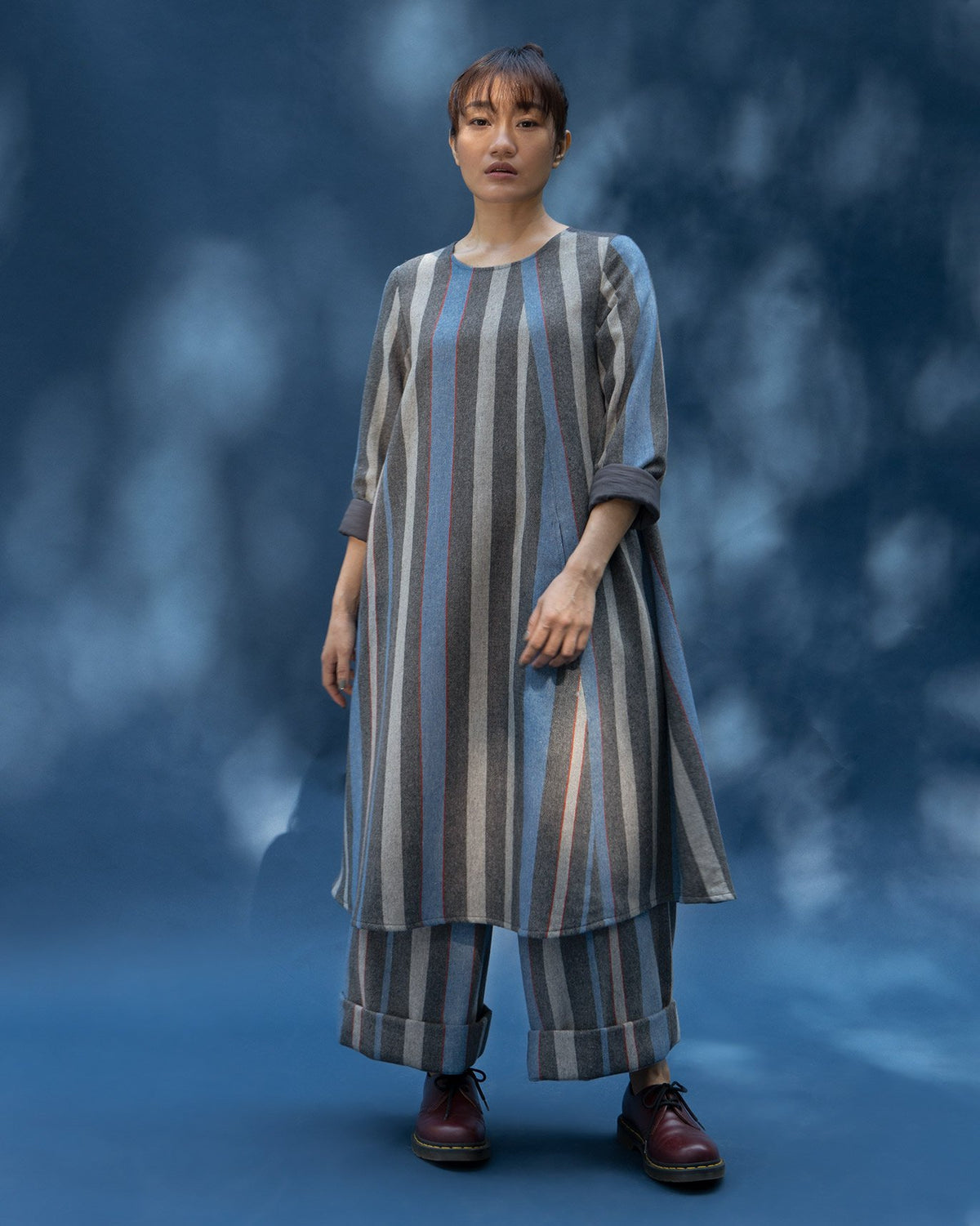 Round Neck Stripe Dress