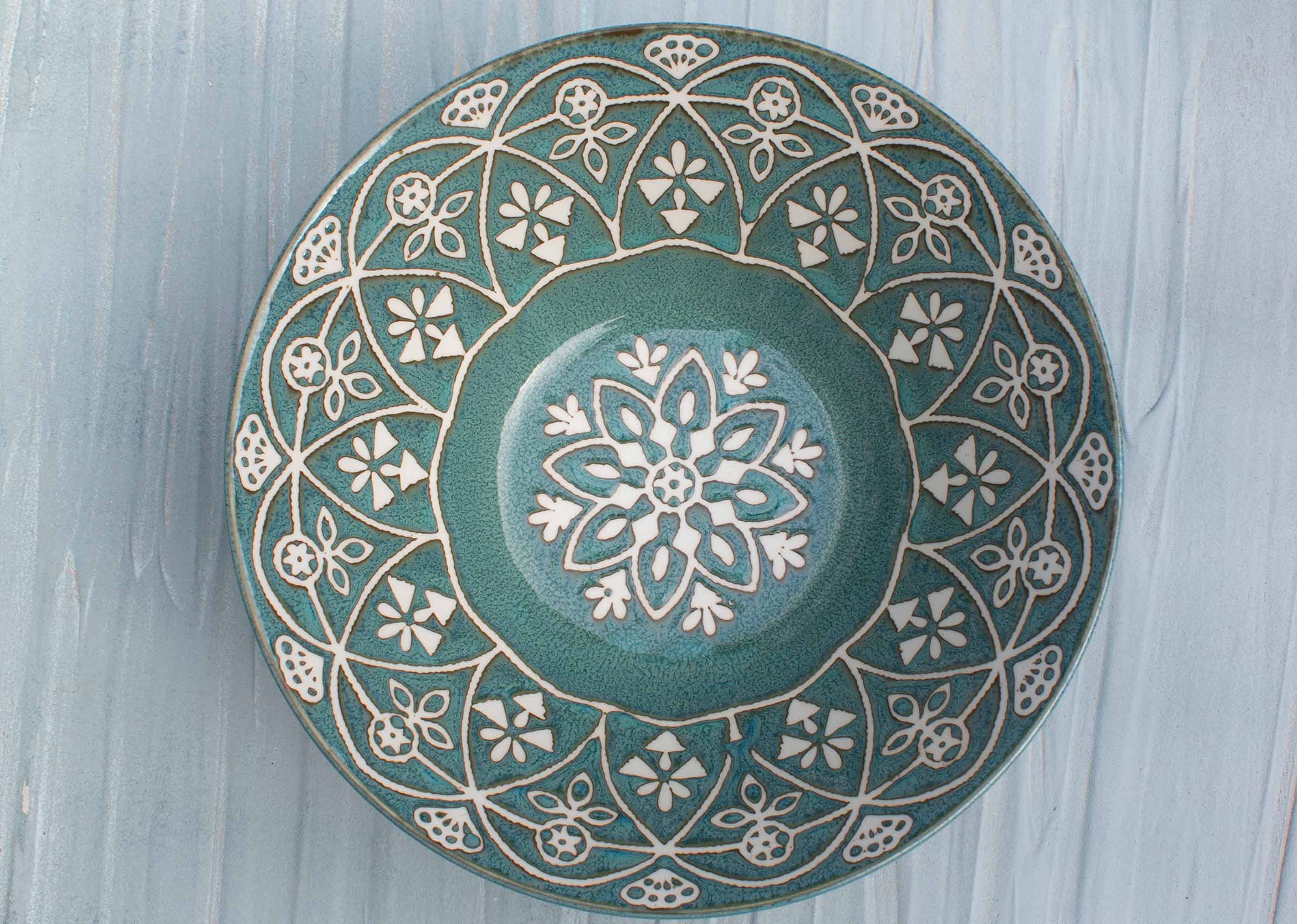 Makran Shallow Bowl - Green