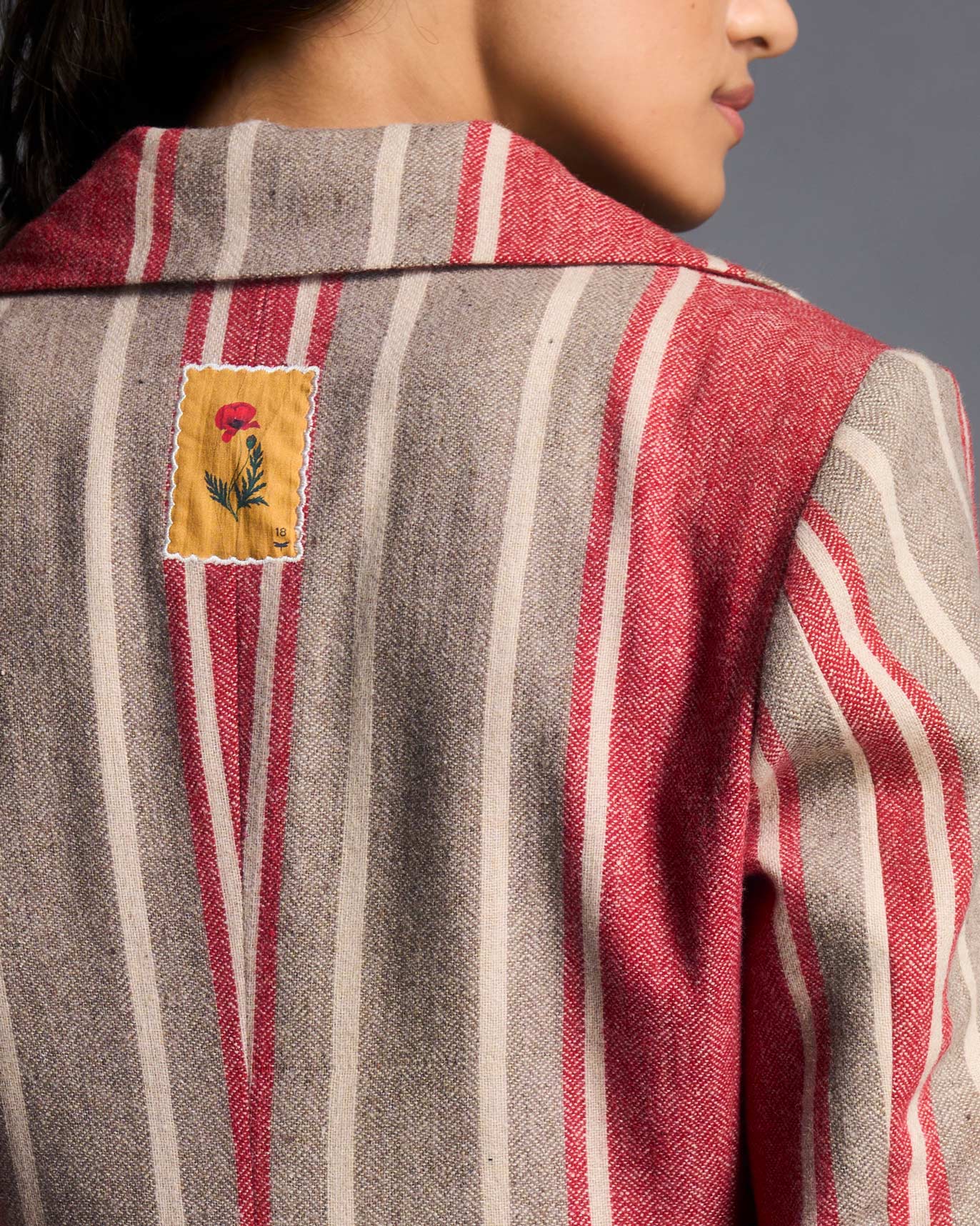 Sitara Outerwear - Red & Beige