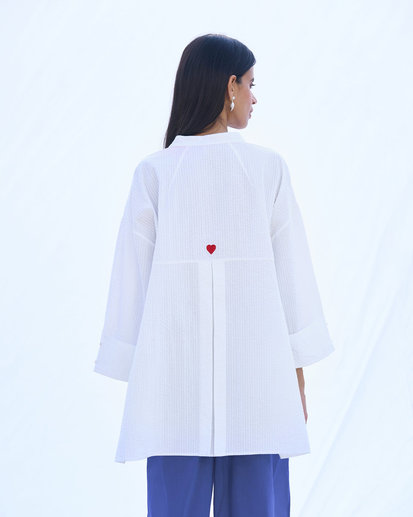Cirrus Shirt - White Seersucker