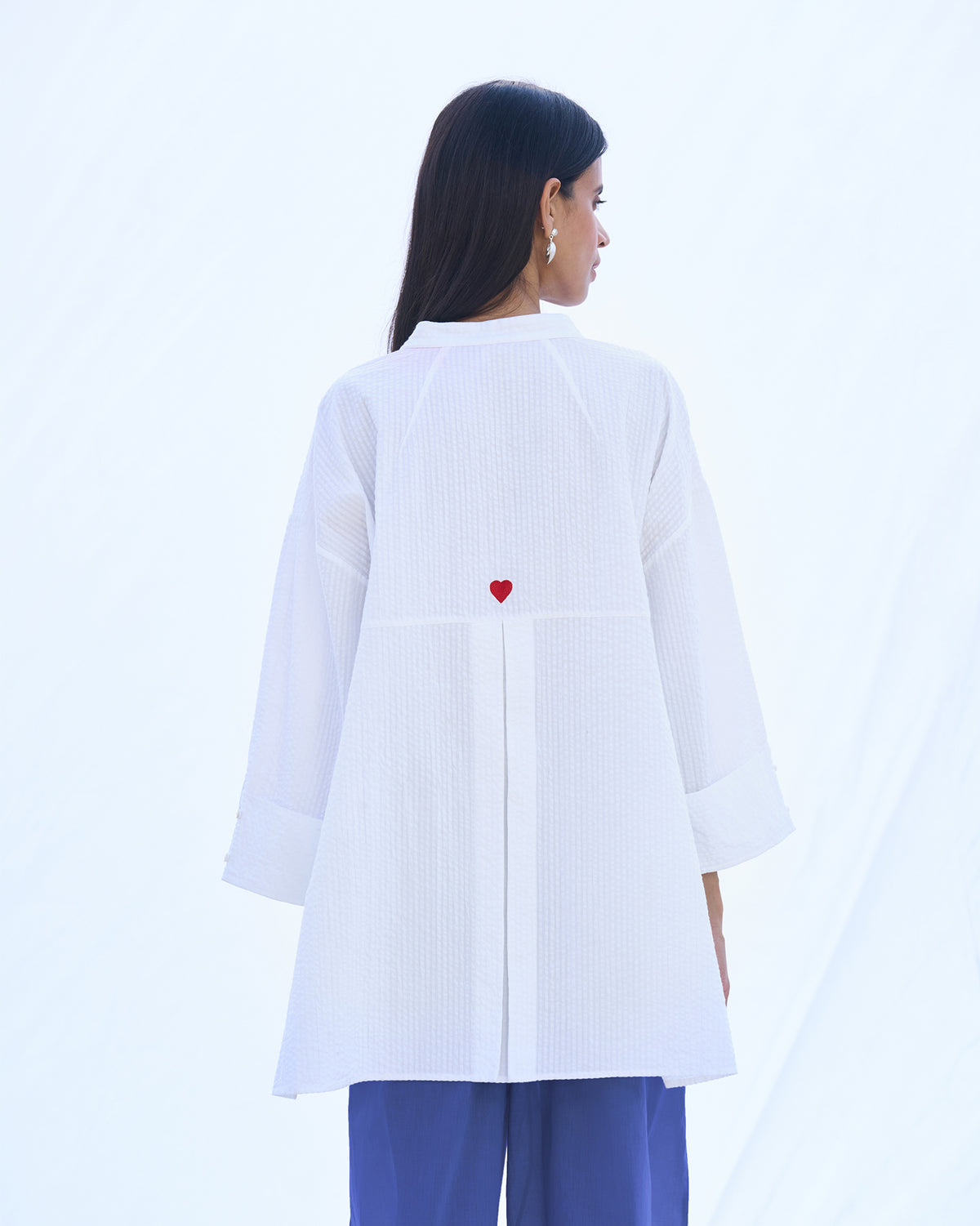 Cirrus Shirt - White Seersucker