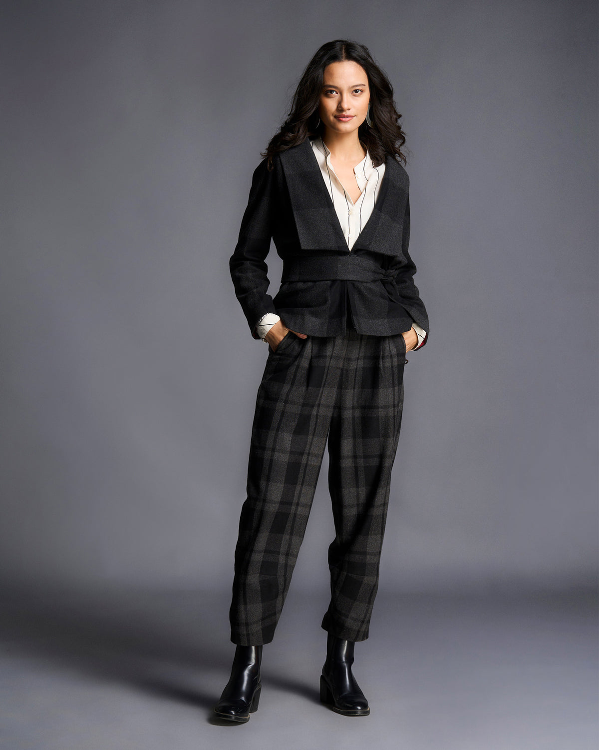 Tapered Trouser - Black & Grey