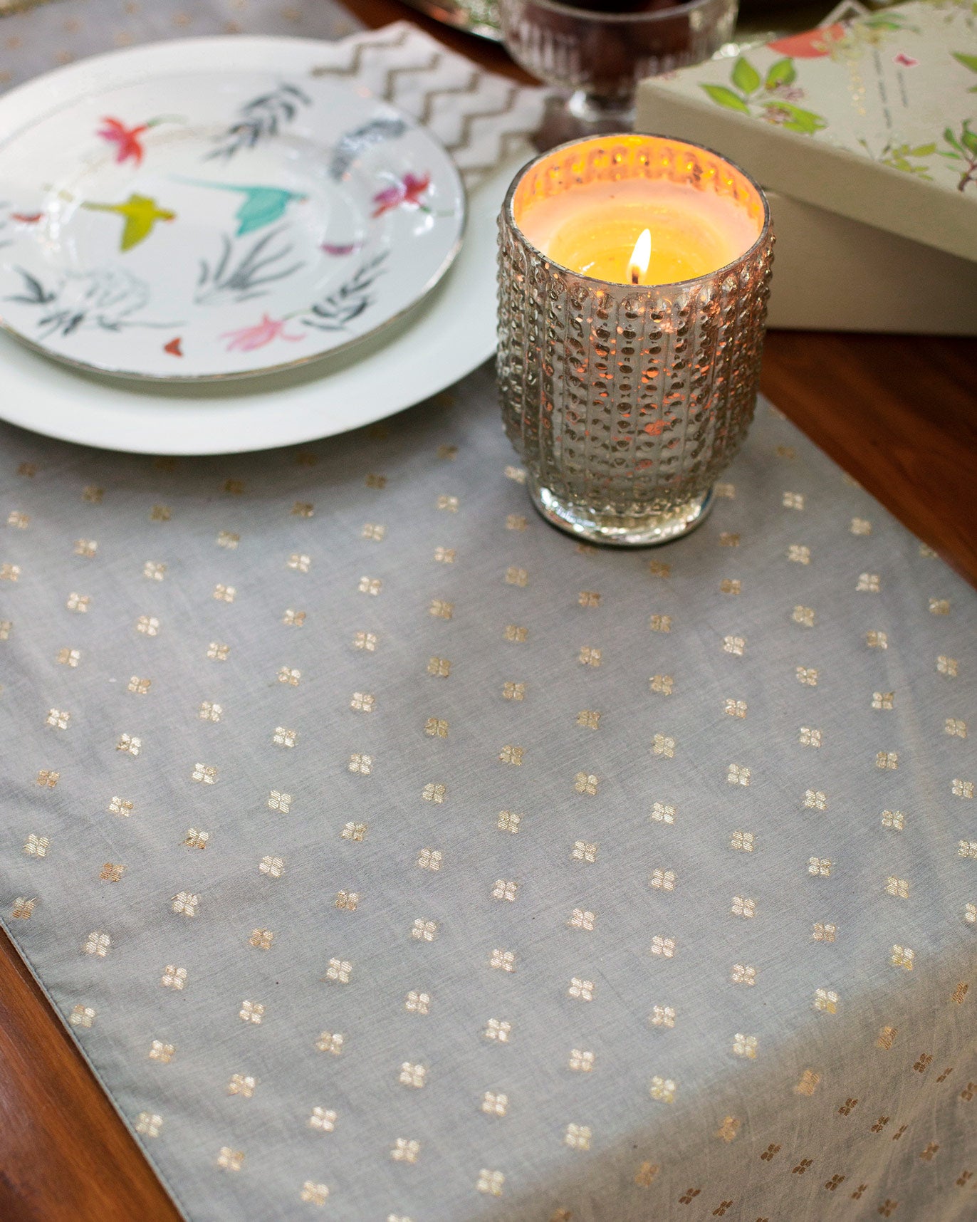 FLower Chanderi Runner