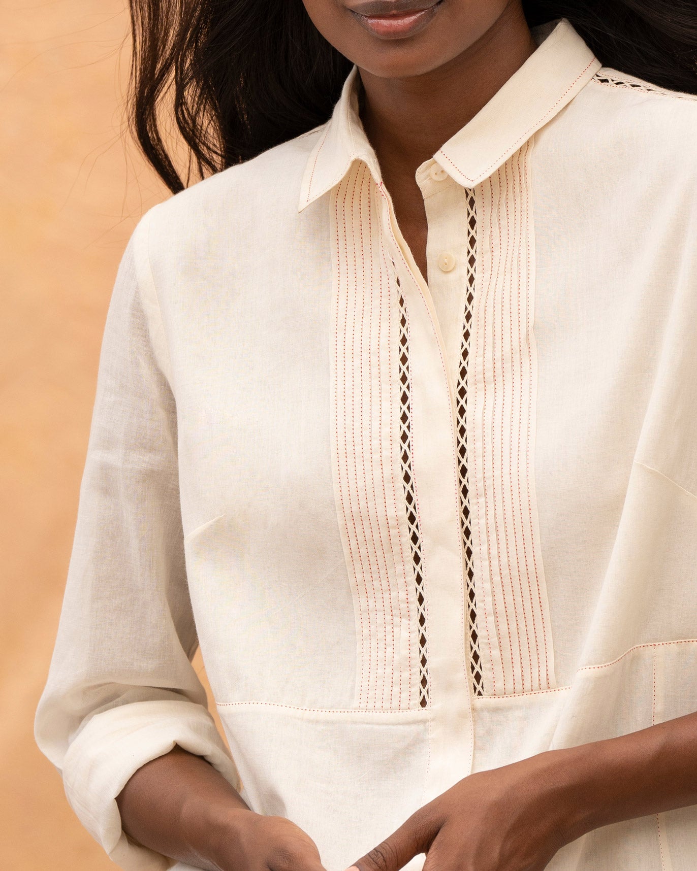 Pintuck Dress - Ivory