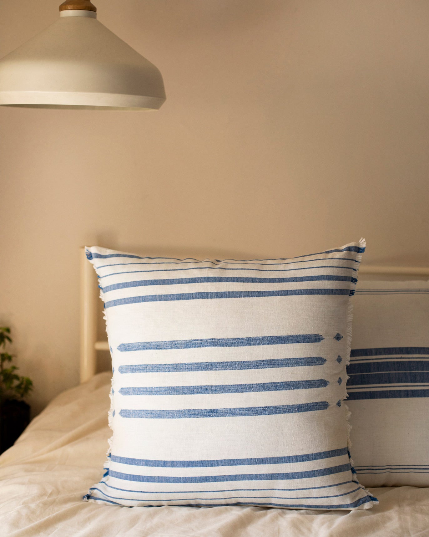 Diamond Stripe Cushion Cover - Blue