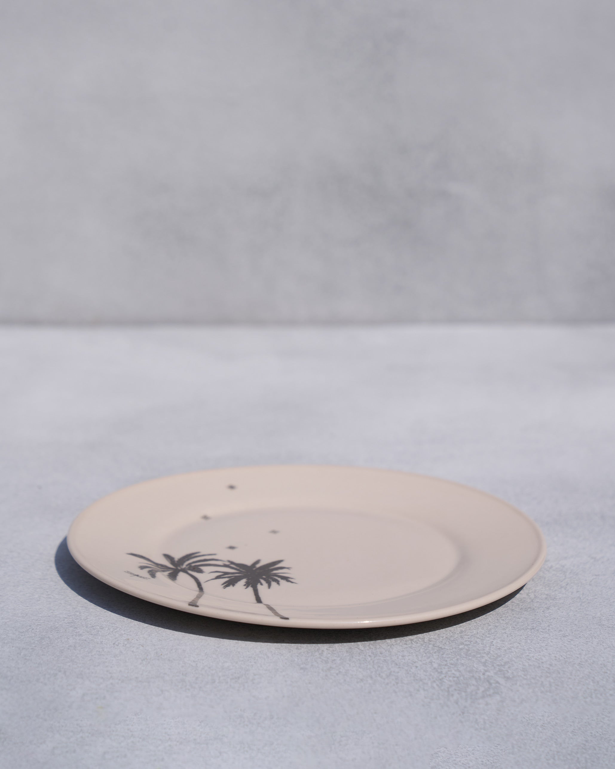 Swaying Palm Quarter Plate - Ivory