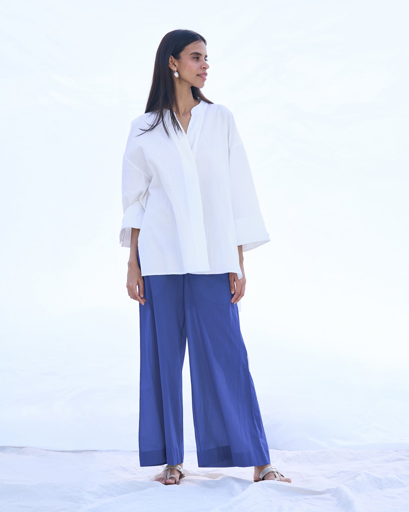 Cirrus Shirt - White Seersucker