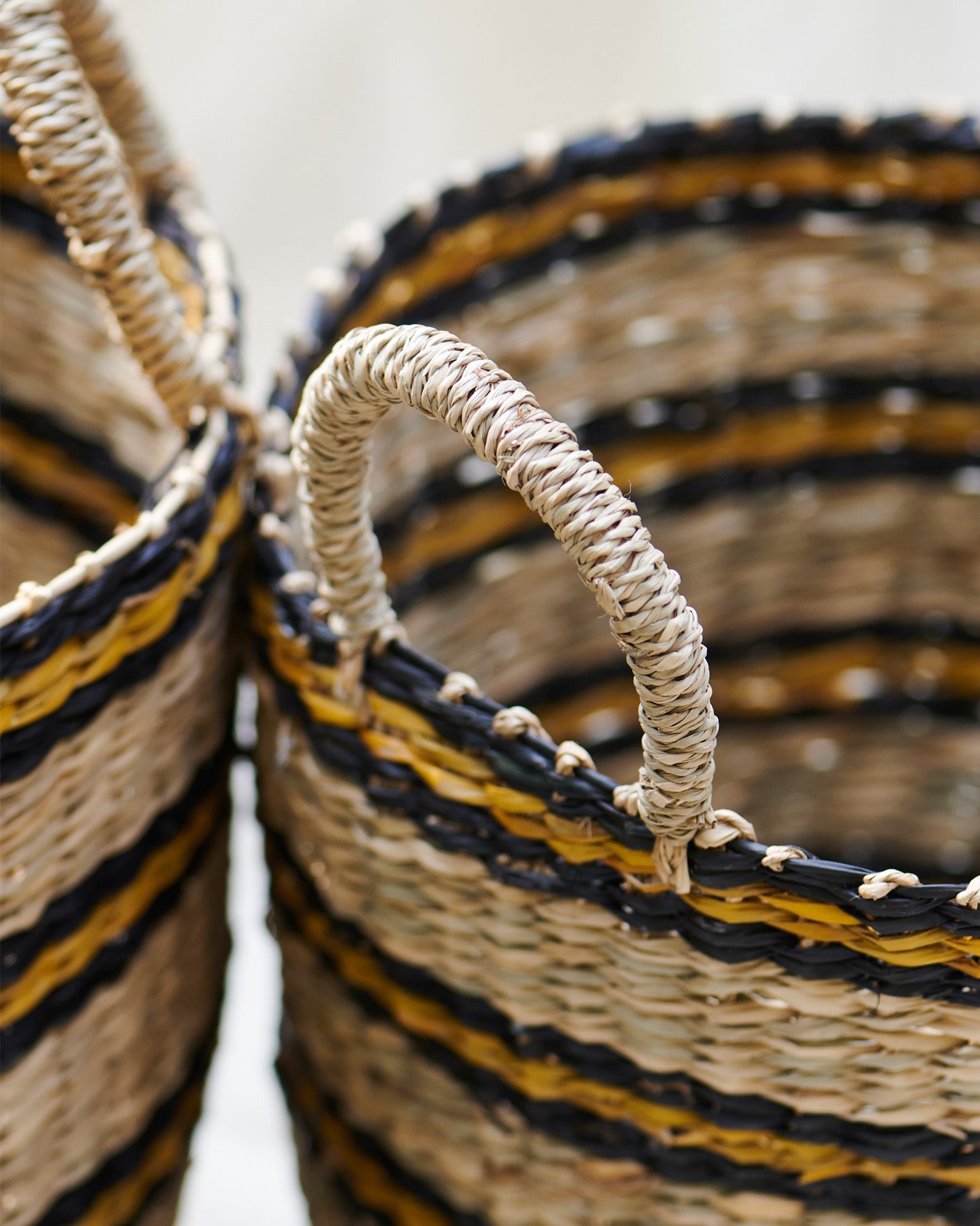 Khasi Blue Striped Basket (Set of 2)