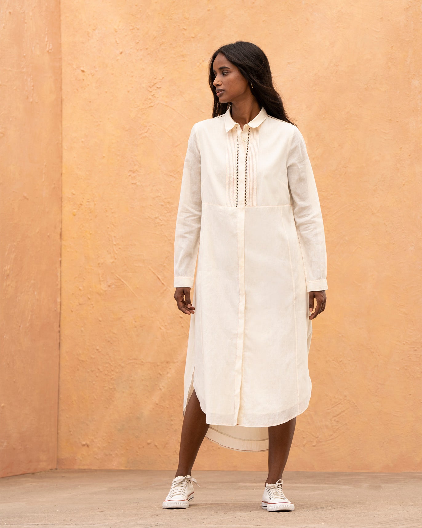 Pintuck Dress - Ivory