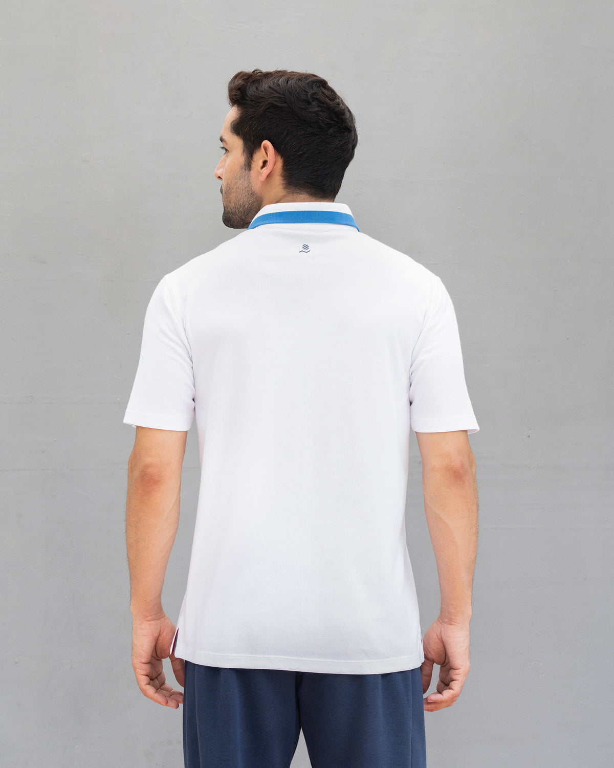 Nico Tennis Polo T-shirt - White & Blue