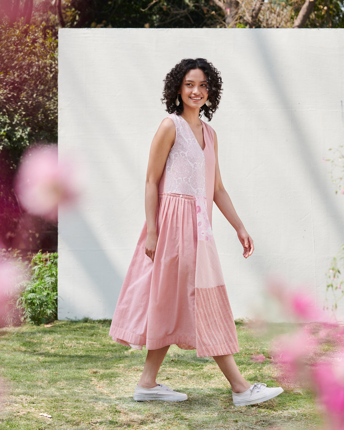 Patchwork Dress - Pink