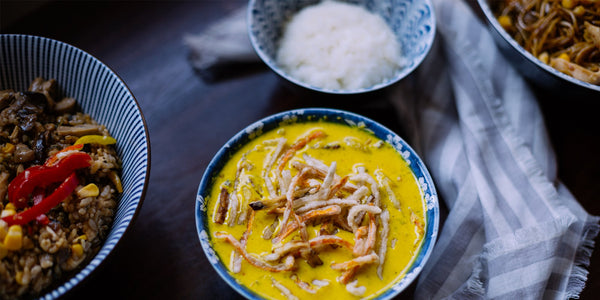 Veggies in hot yellow curry