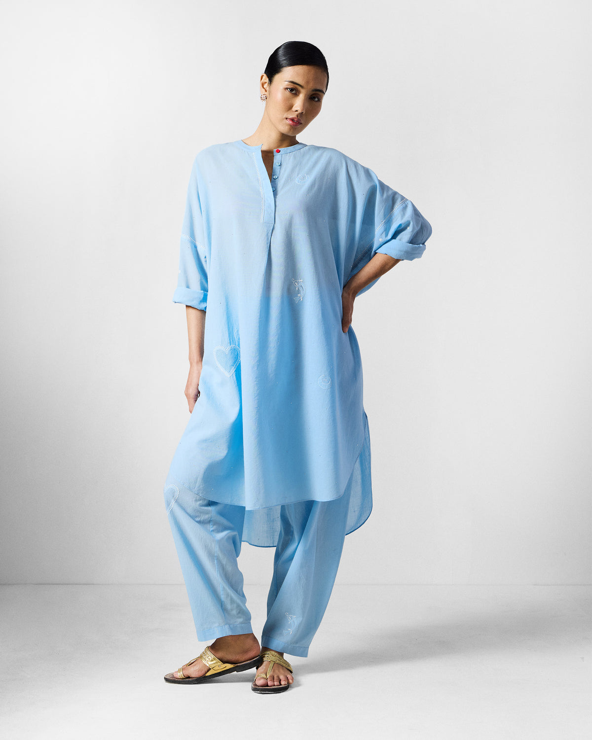 The Lazy Sunday Tunic Set - Ice Blue thumbnail 2