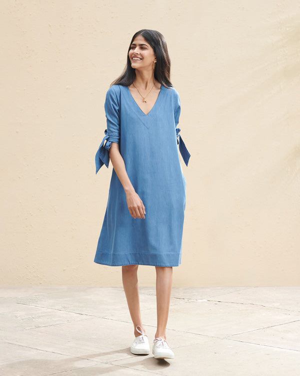 A-line Dress - Light Blue