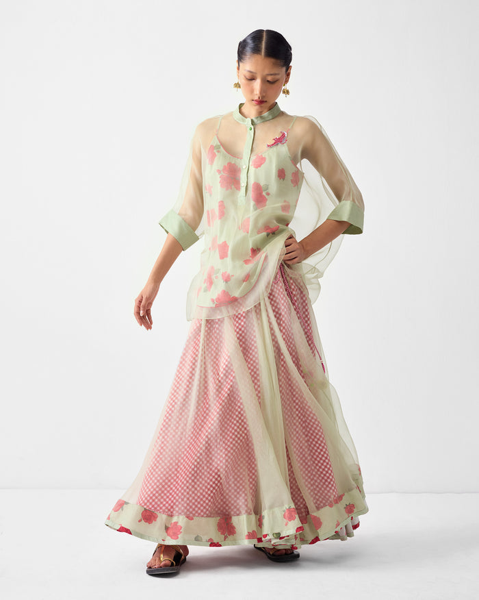 Pushkar Skirt - Mint & Watermelon