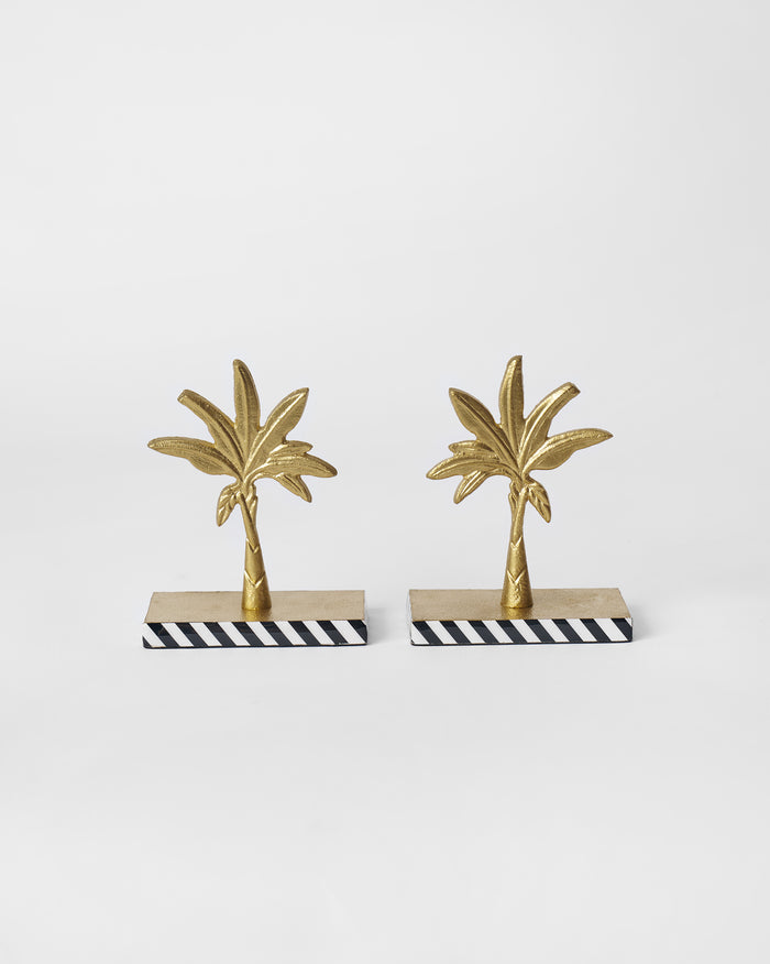 Gilded Palm Bookends