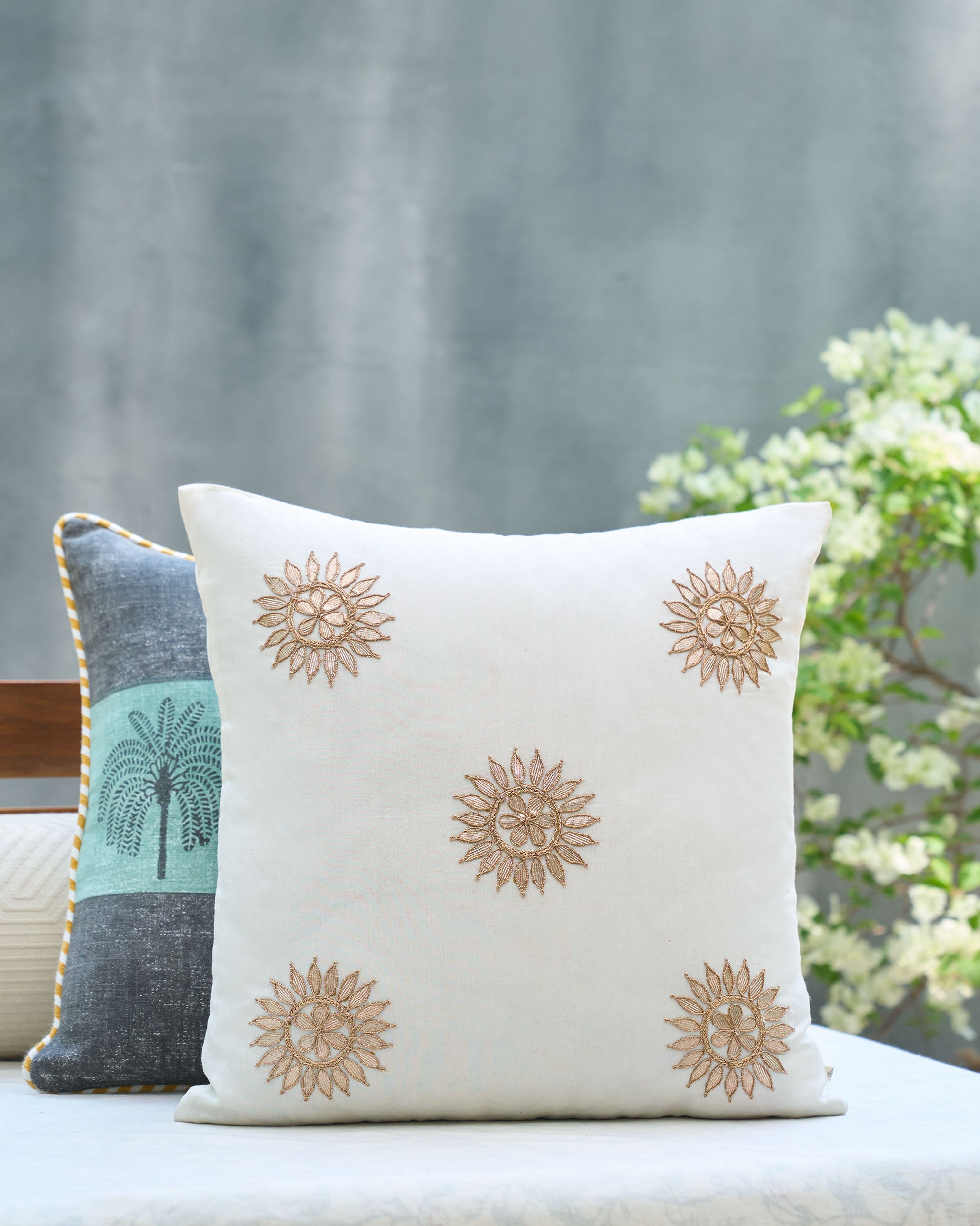 Chakra Cushion Cover - Ivory