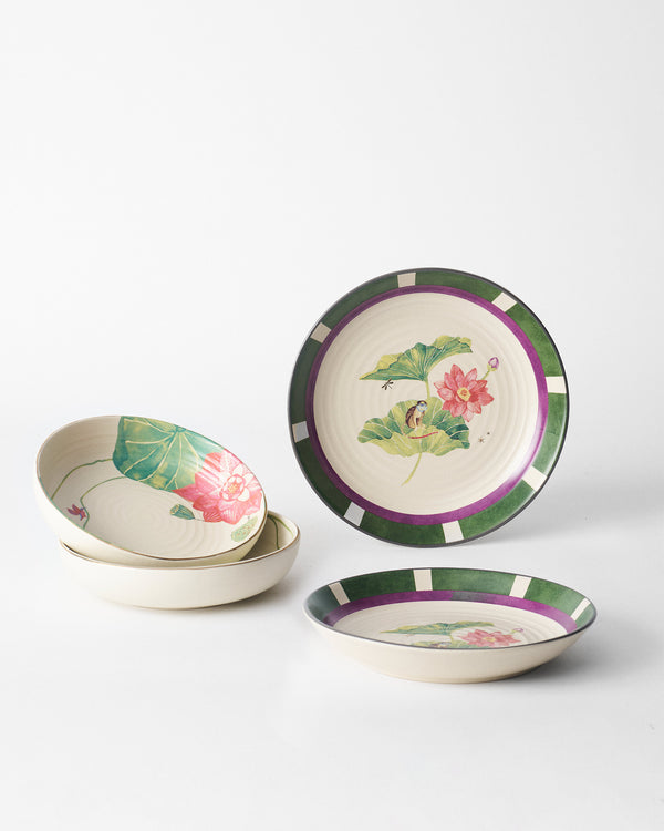 Lotus Garden plates and bowls together