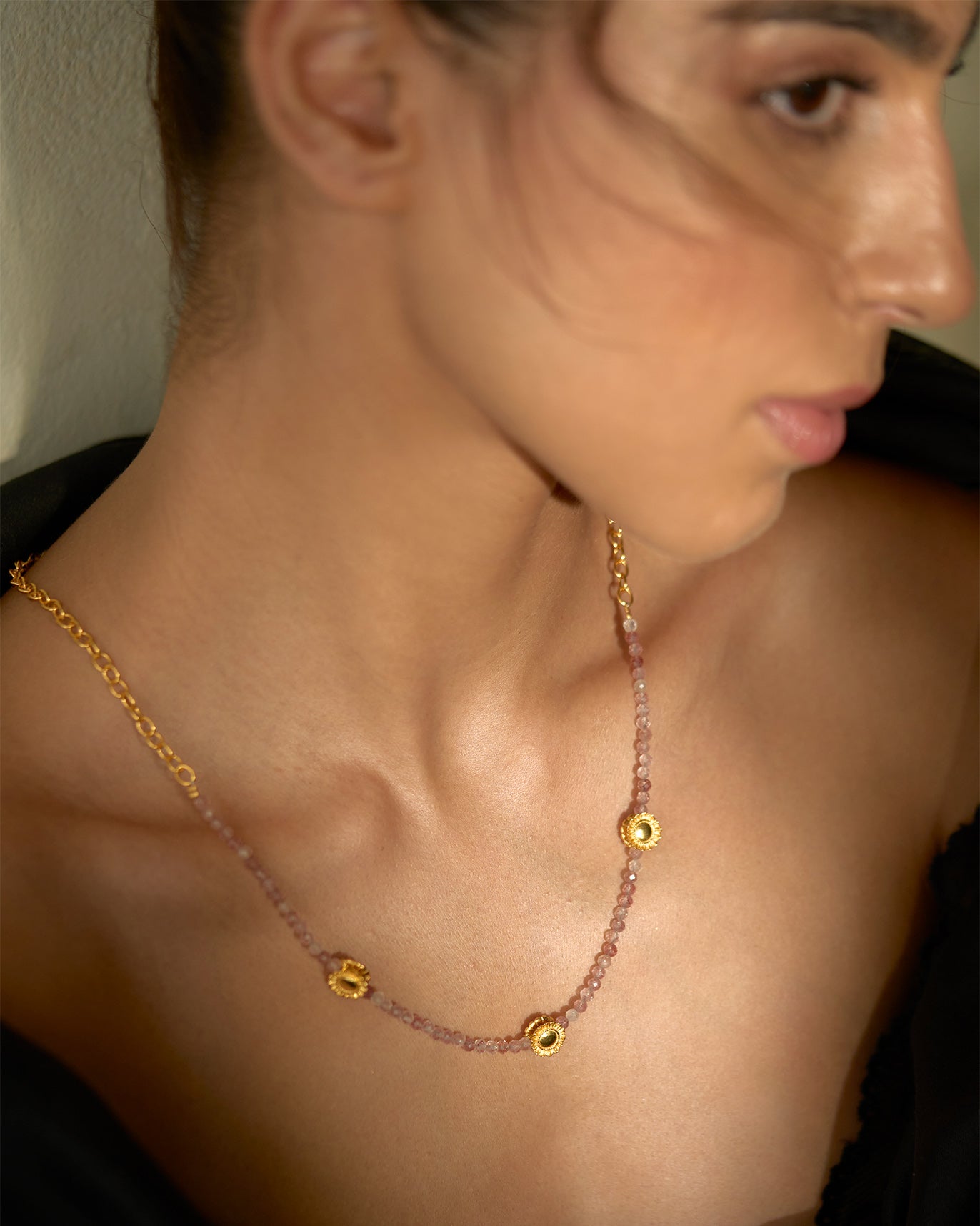 Opera Necklace - Pink & Gold