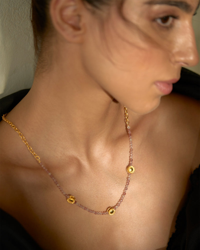 Opera Necklace - Pink & Gold