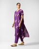 Diu Kurta - Purple & Gold Printed