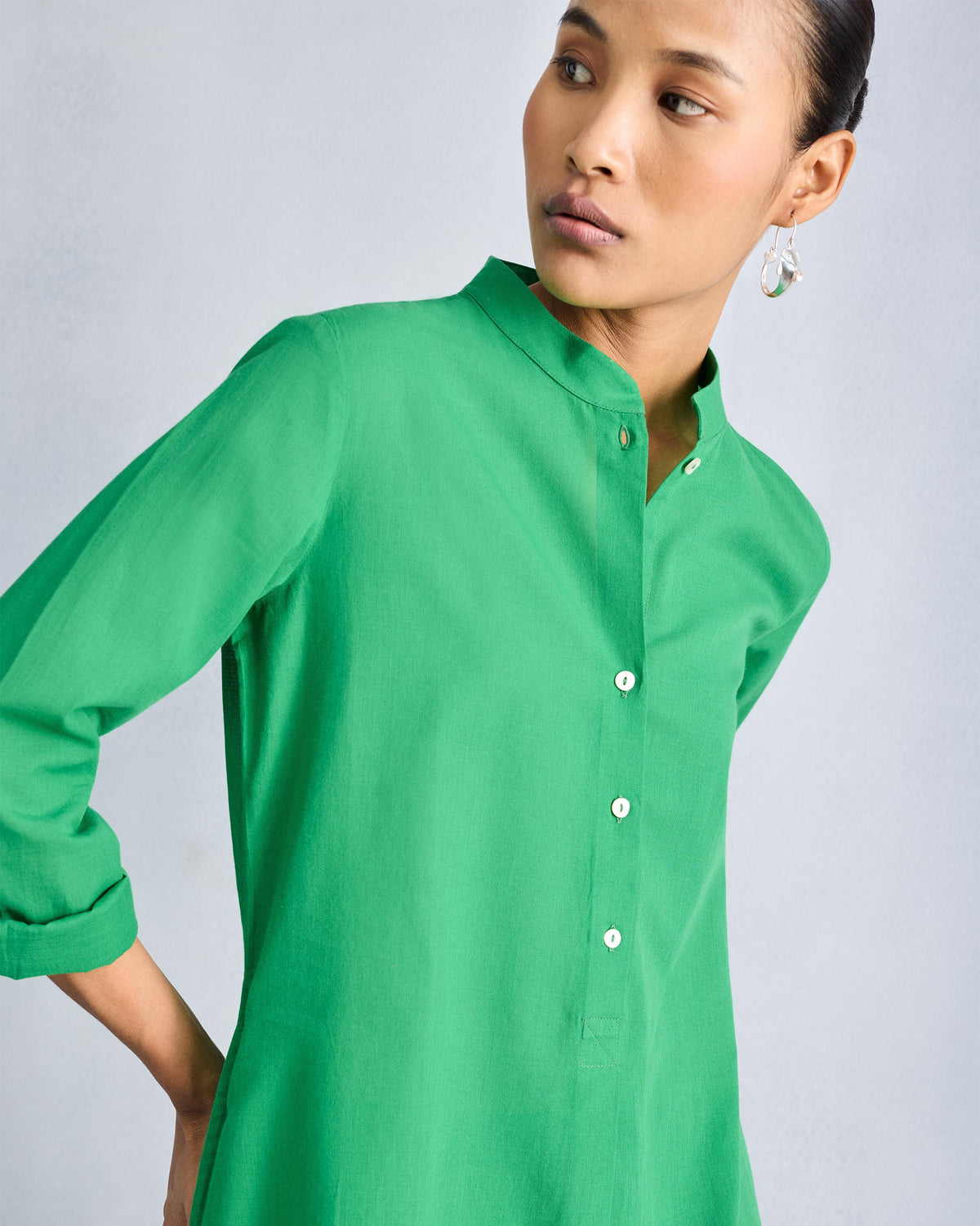 The Basic Long Length Kurta Set - Green