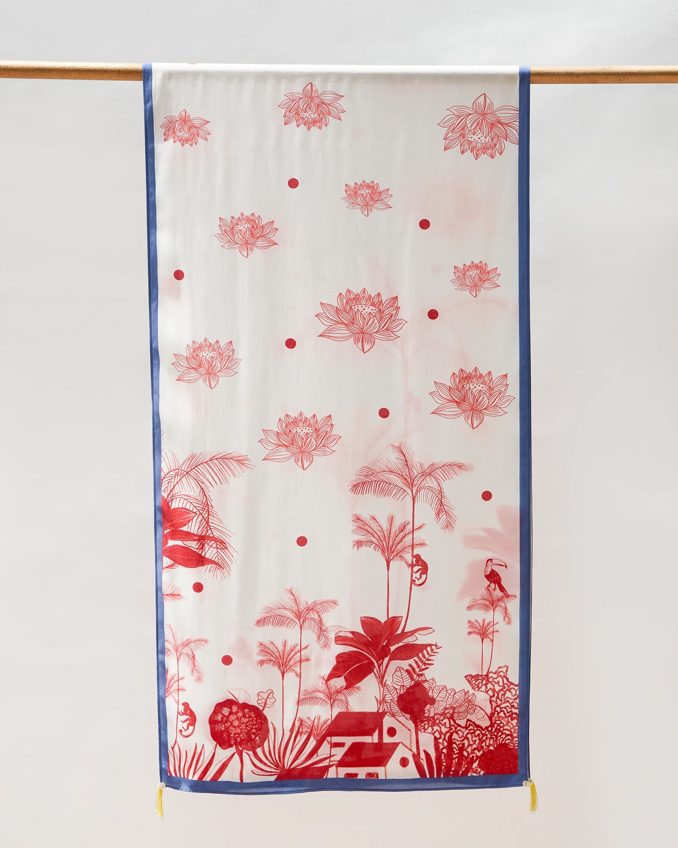 Sankara Scarf - Red & White