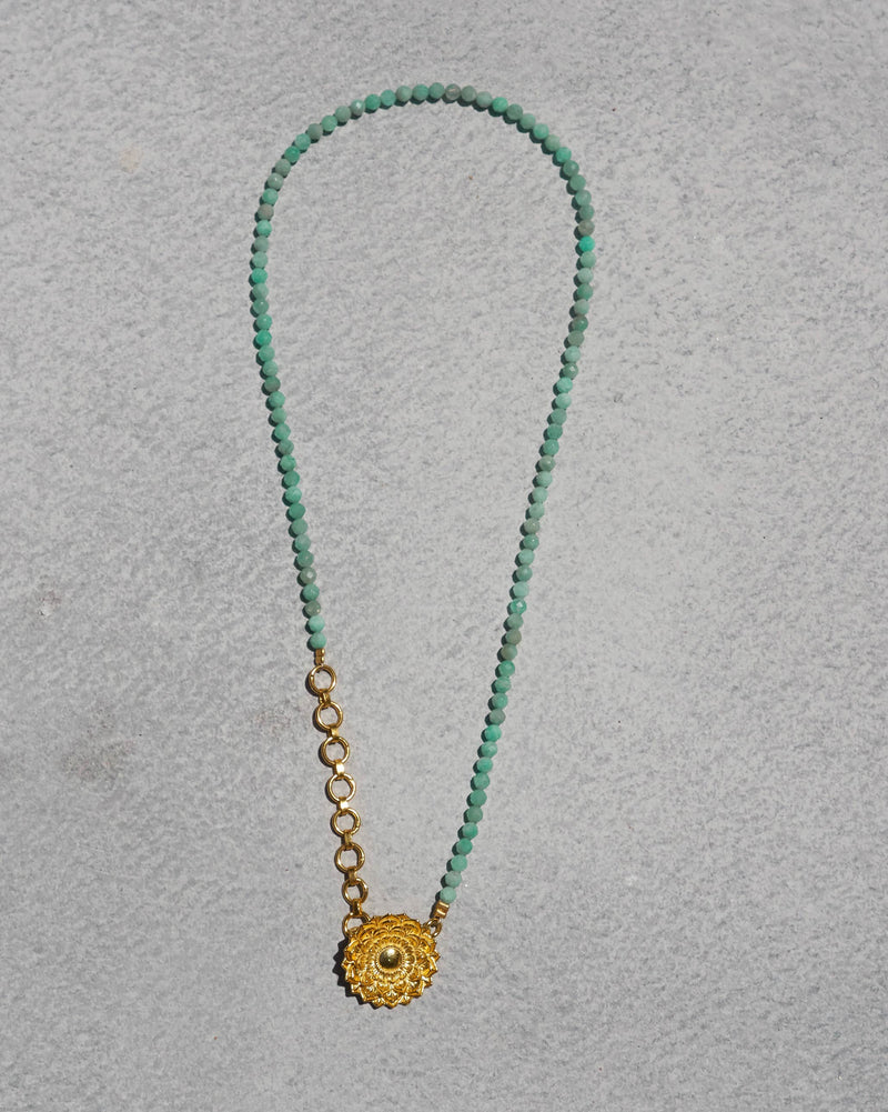 Kadambari Necklace - Aqua & Gold