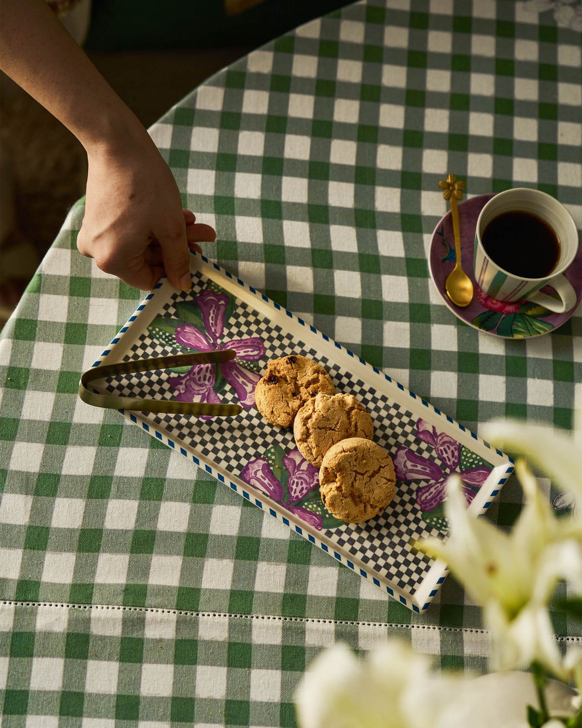 Buransh Cookie Tray with Tong