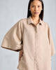 The Drop Armhole Shirt Set - Beige