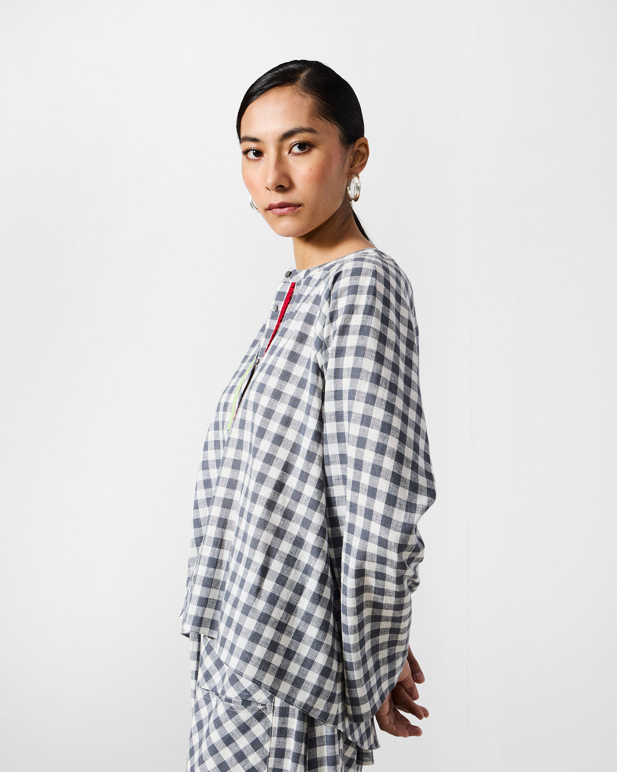 The Zil Top Set - Charcoal & White Checks thumbnail 2