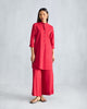 The Basic Mid Length Kurta  Set - Red